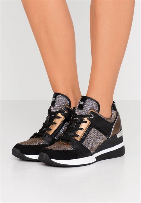 michael kors georgie trainer bronze|georgie leather and canvas trainer.